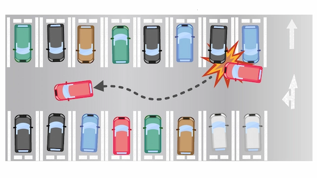 照明が暗い駐車場では、当て逃げのリスクが上がる