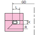 表4　真空・内圧用の溝寸法 GD K L R 参照